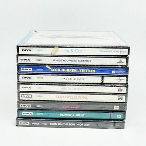 Divx Movie Bundle, Lot of 9 New Sealed Movies Robin Williams Tom Cruise Stallone